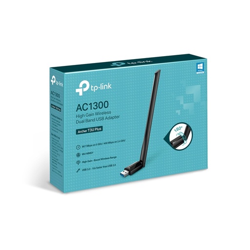 [ARCHERT3UPLUS] ADAPTADOR DE RED TPLINK USB ARCHER T3U PLUS AC 1300 /MU-MIMO /ANTENA OMNIDIRECCIONAL /