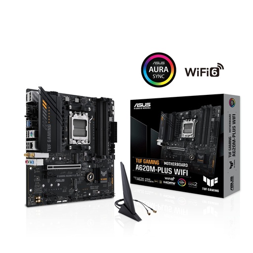 [TUFGAMINGA620M-PLUSWIFI] MAINBOARD ASUS TUF GAMING A620M-PLUS WIFI AM5 DDR5 WIFI 6 BT V5.3 AURA SYNC RGB