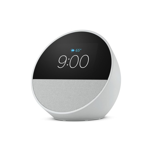 [B0BFCBKXWL] PARLANTE AMAZON ECHO SPOT B0BFCBKXWL BLANCO RELOJ ALARMA ALEXA PANTALLA 2.8