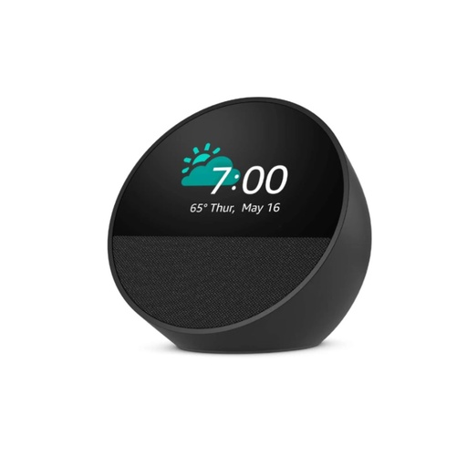 [B0BFC7WQ6R] PARLANTE AMAZON ECHO SPOT NEGRO RELOJ ALARMA ALEXA PANT. 2.8 / 840268963422