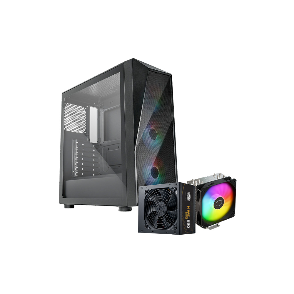 CASE COOLER MASTER/CMP520 MID TOWER BLACK BUNDLE FUENTE 650W BRONZE – AIR COOLER 212 SPECTRUM