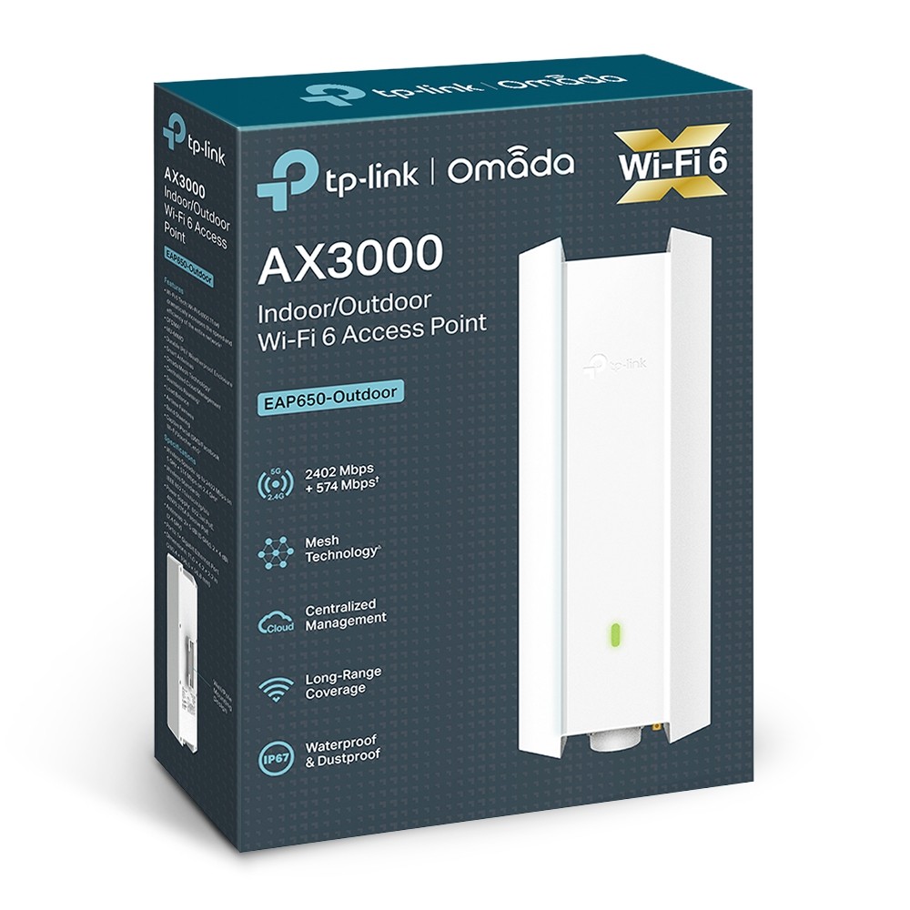 ACCESS/POINT/TPLINK EAP650-OUTDOOR AX3000/ WIFI6/ALIMENTACION POE/IP67