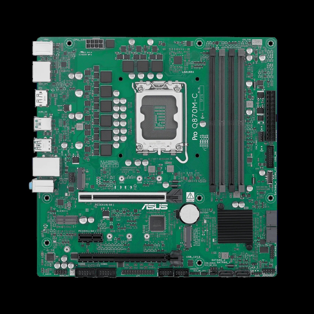 MAINBOARD/ASUS PRO Q870M-C-CSM LGA1851 MICRO ATX 4 SLOTS DDR5 2XHDMI 2XDP 90MB1KEP-M0EAYC