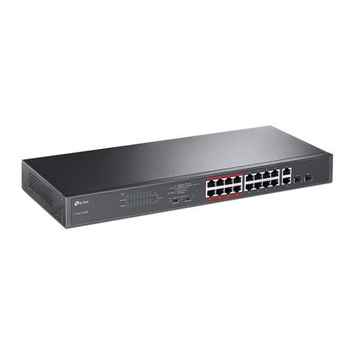[TL-SL1218MP] SWITCHES/TPLINK TL-SL1218MP/ 16 PUERTOS 10-100 MNBPS /2 PUERTOS GIGABITS POE/ CARCASA METAL
