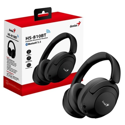 [31710029400] HEADSETS/GENIUS WIRELESS HS-810BT COLOR NEGRO /PLEGABLE /BT5.0 /CON MIC /TITP-C /RECARGABLE