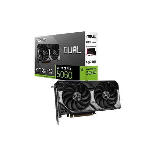 [DUAL-RTX5060-O8G] TARJETA DE VIDEO ASUS/DUAL GEFORCE RTX5060 8GB GDDR7 OC EDITION 90YV0N12-M0AA00