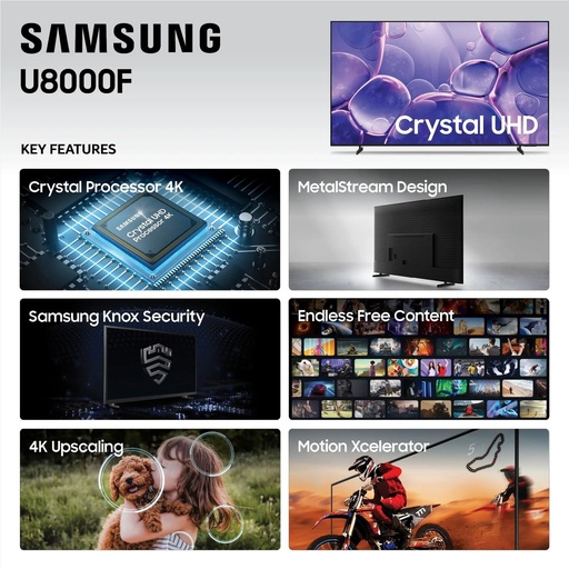 [UN70U8000FPXPA] TELEVISORES SAMSUNG UN70U8000FPXPA 70 PULG SMART TV LED 4K UHD/HDMI/USB/BLUETOOTH/WIFI