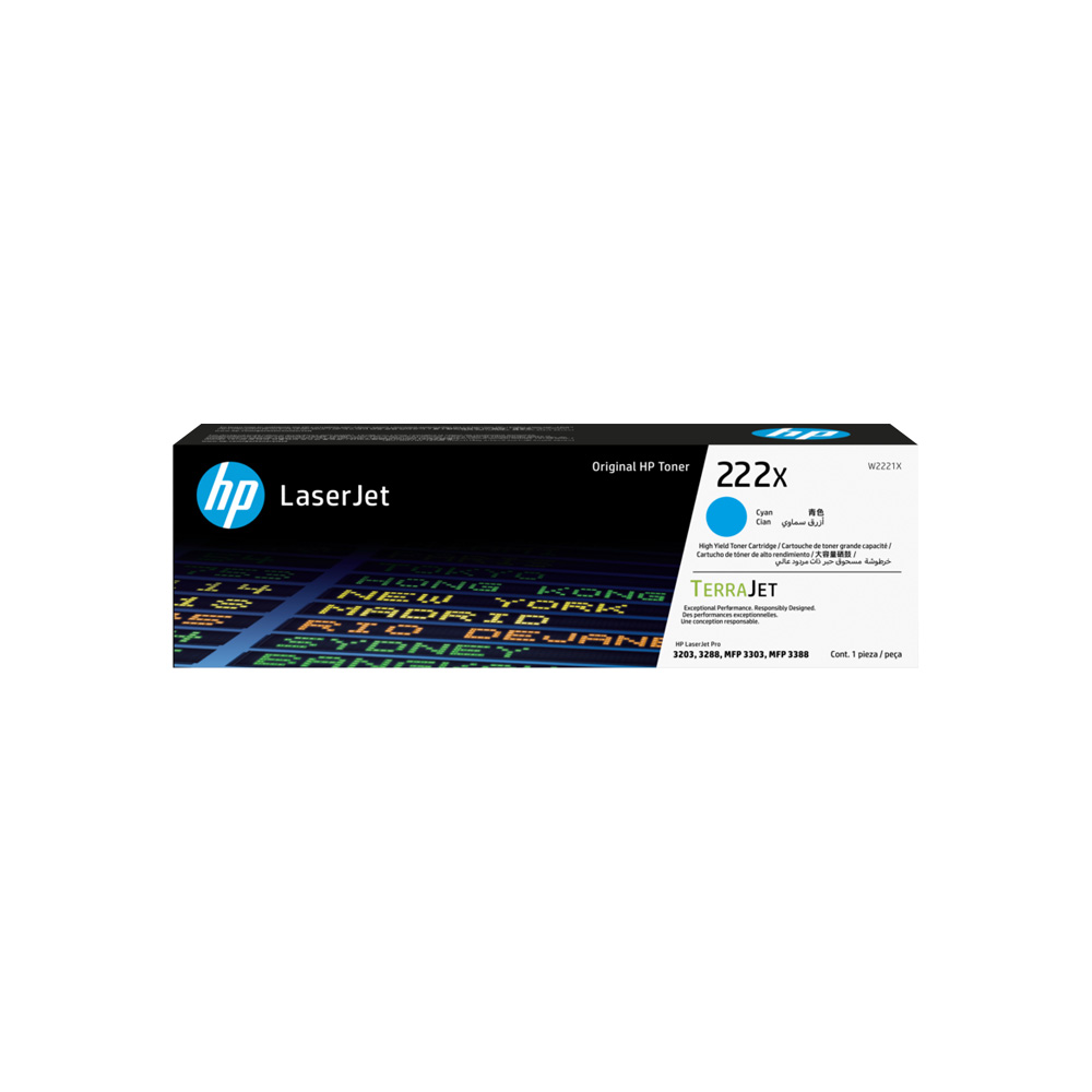 CONSUMIBLE HPINC/TONER 222X CYAN LASERJET 3201/3202/3303 2500 PAG W2221X