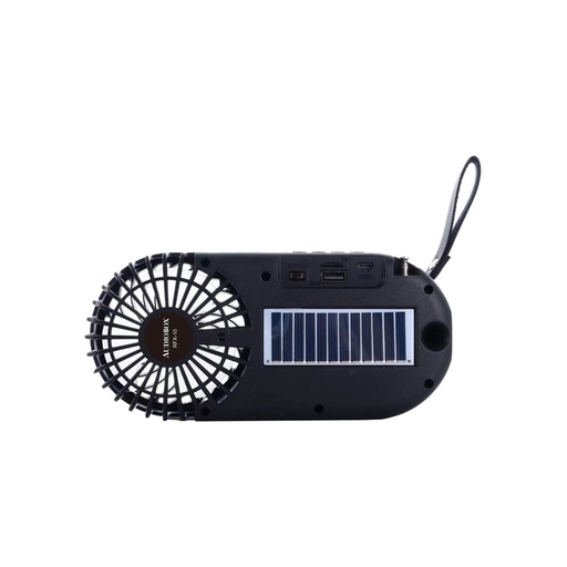 [RFX-10] PARLANTE AUDIOBOX/VENTILADOR PORTATIL FM RADIO BLUETOOTH CARGA SOLAR