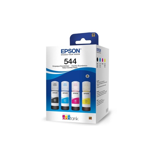 [T544520-4P] BOTELLAS EPSON T544 PACK 4 NEGRO/CYAN/MAGENTA/AMARILLO L3110/L3150