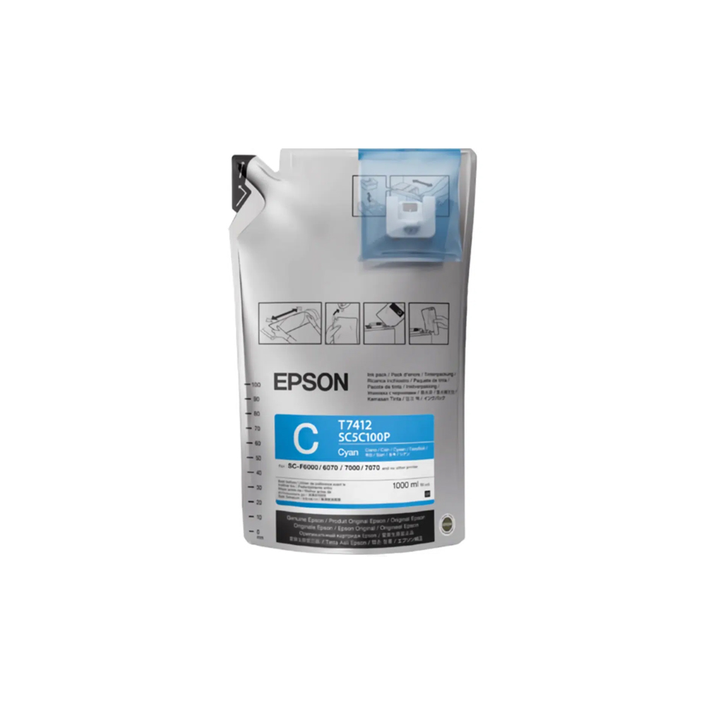 TINTA EPSON DS741 CYAN ULTRACHROME F6200/F7200/F9200/F9370 6 LITROS T741220