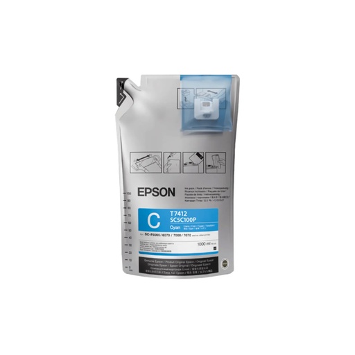 [T741220] TINTA EPSON DS741 CYAN ULTRACHROME F6200/F7200/F9200/F9370 6 LITROS T741220
