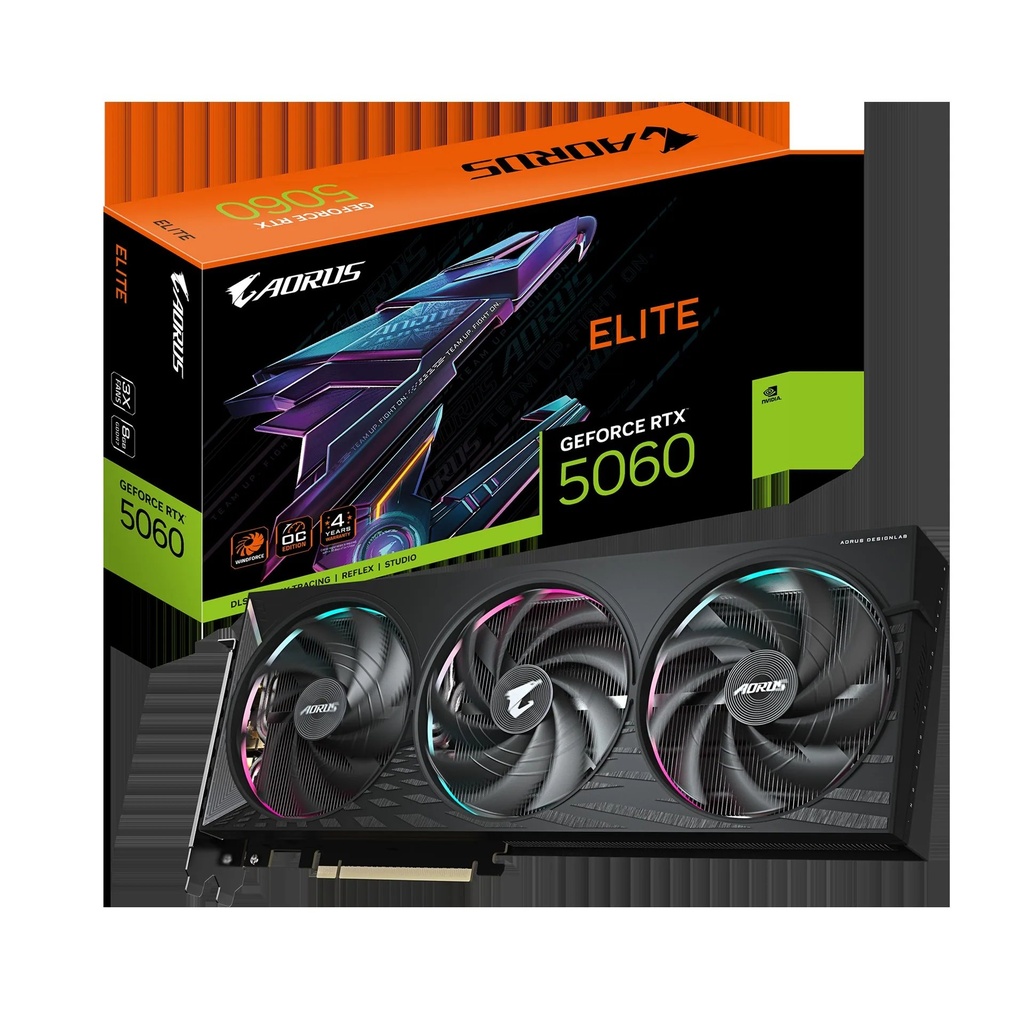 TARJETA DE VIDEO GIGABYTE/AORUS GEFORCE RTX 5060 ELITE 8G GDDR7 PCI-E 5.0 9VN5060AE-00-G10