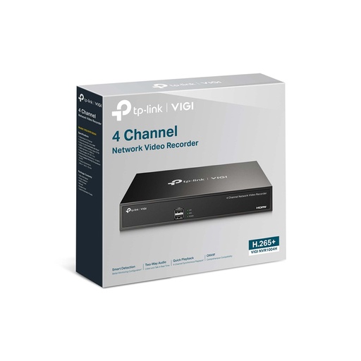 [VIGINVR1004H] GRABADORA TPLINK/VIGI NVR1004H/4 CANALES/1 RJ45 /1 HDMI Y 1 VGA/1 DISCO DE 10TB