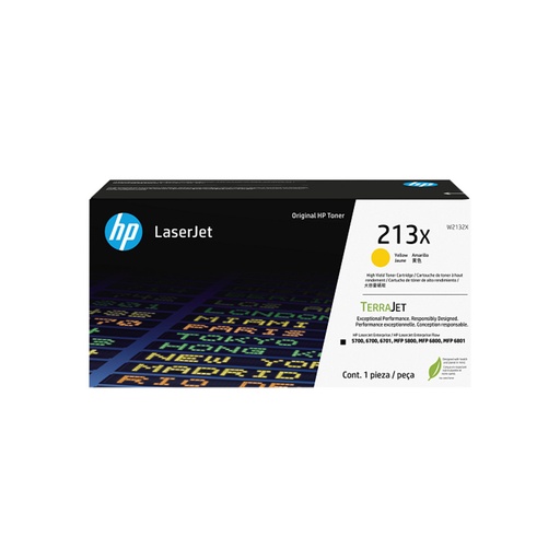 [W2132X] CONSUMIBLE HPINC//TONER 213X AMARILLO ALTO RENDIMIENTO LASERJET 5700/5800/6700/6800 6000PAG W2132X