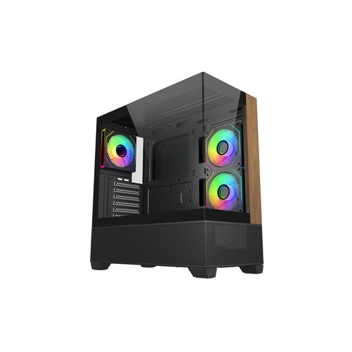 [E690-KHNN-S00] CASE COOLER MASTER/MID TOWER ELITE 690 BLACK WOOD 1X120MM ARGB REAR 2X120MM SIDE MOUNT