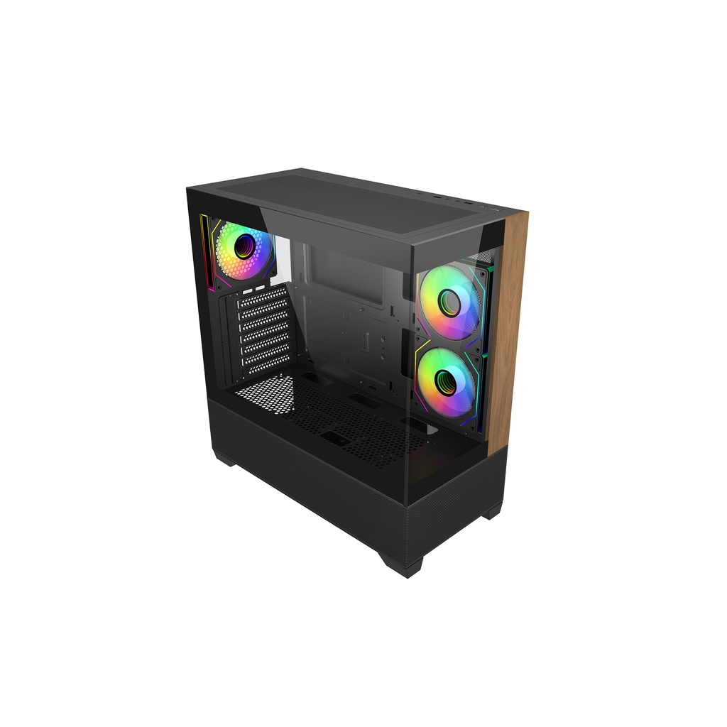 CASE COOLER MASTER/E690 MID TOWER BLACK WOOD BUNDLE FUENTE 750W GOLD – AIR COOLER 212 SPECTRUM