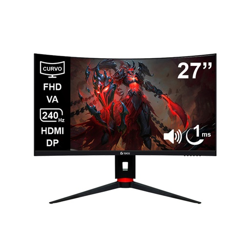 [TE-2764G] MONITOR TEROS TE-2764G 27 PUL GAMING CURVO FHD 1920X1080 240HZ – 1MS AUDIO OUT 2HDMI 2DP