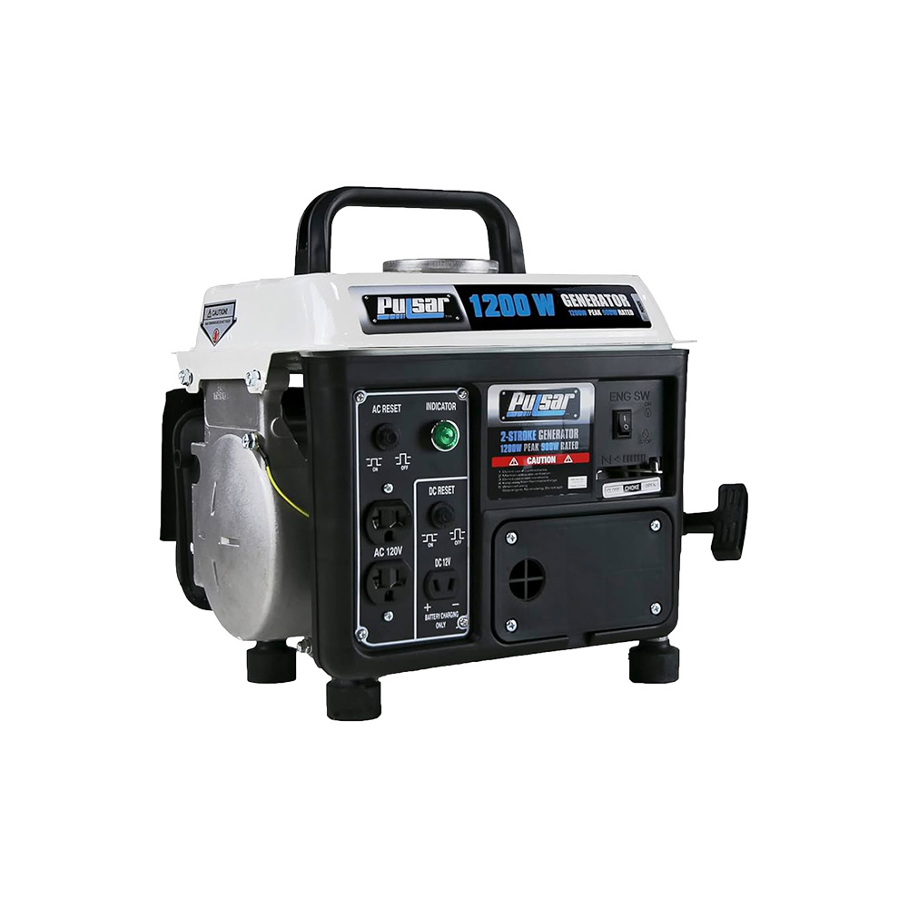 PROMO 2X1 GENERADOR PULSAR/PORTATIL PG1202SA GASOLINA 2 CICLOS 1200W 120V/12V RETROCESO ELECTRICO