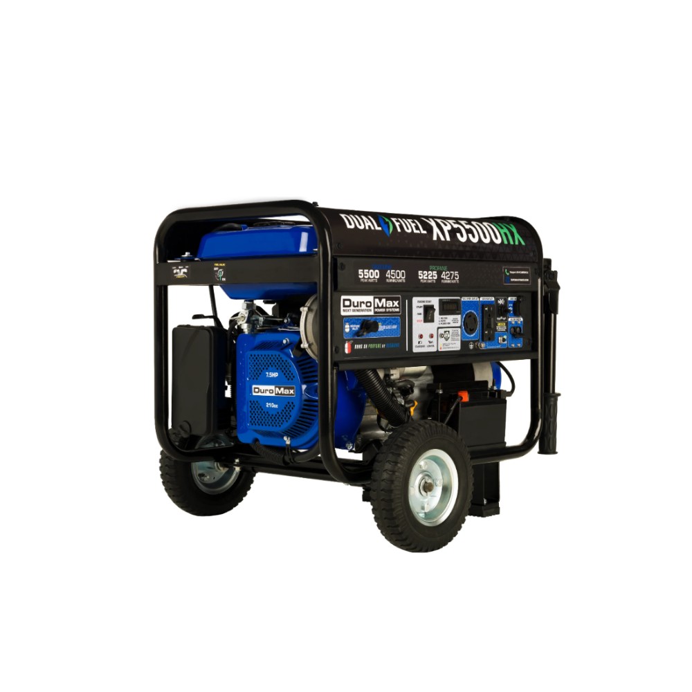 PROMO 2X1 GENERADOR DUROMAX/XP5500HX PORTATIL DUAL FUEL 5500W CO ALERT 210CC
