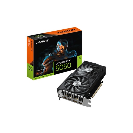 [GV-N5050WF2OCV2-8GDG10] TARJETA DE VIDEO GIGABYTE/GEFORCE RTX 5050 WINDFORCE OC V2 8G GDDR6 PCIE 5.0 2587MHZ 550W