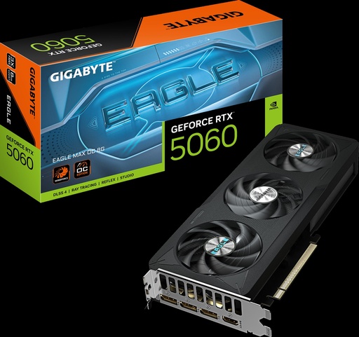 [GV-N5060EAGLEMAXOC-8GDG10] TARJETA DE VIDEO GIGABYTE/GEFORCE RTX 5060 EAGLE MAX OC 8G GDDR7 PCIE 5.0 2550MHZ 550W