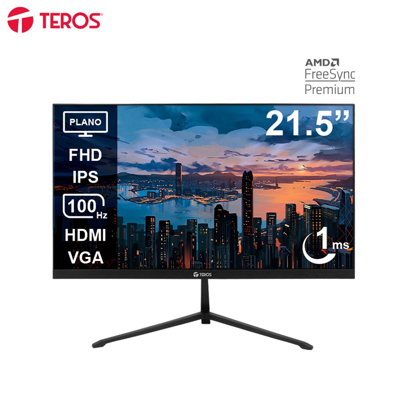 MONITOR TEROS/TE-2128S PLANO 22PULG FHD IPS 1MS 100MHZ HDMI VGA
