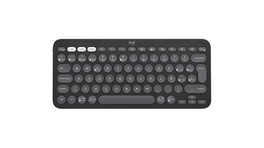 TECLADO/LOGITECH PEBBLE KEYS 2 K380S/BLUETOOHT/HASTA 3 DIPSTVOS/SPANISH LAYOUT/NEGRO