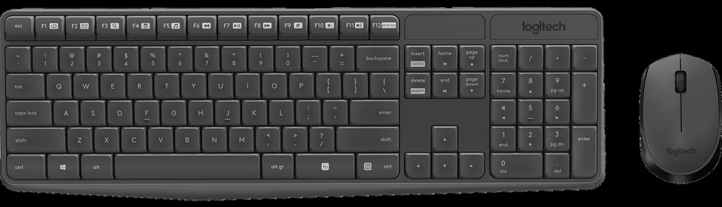 COMBO LOGITECH/TECLADO Y MOUSE MK235/WIRELESS/RESIST. SALPICADURAS/NUM-PAD/NEGRO