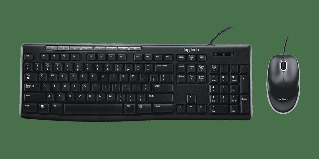 COMBO LOGITECH/TECLADO Y MOUSE MK200/USB/ALTURA AJUSTABLE/NUM-PAD/TECLAS CONCAVAS