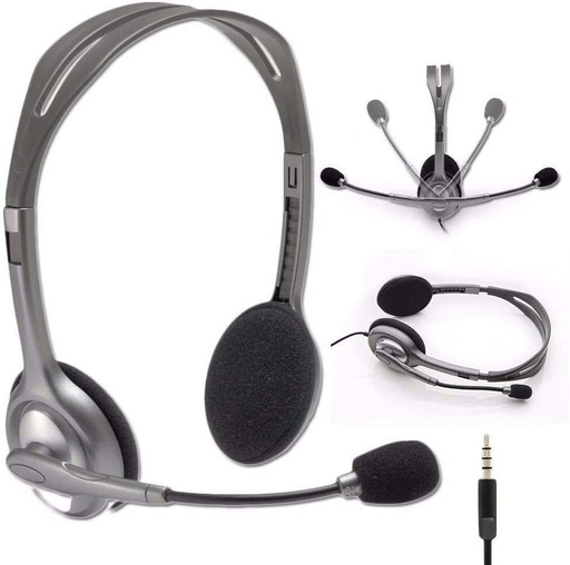 [981-000612] HEADSETS/LOGITECH H111 STEREO/AUX/MIC. UNIDIRECCIONAL/32 OHMIOS/20HZ