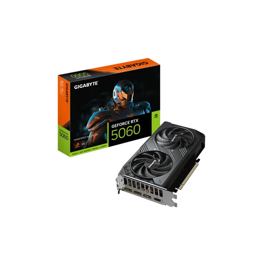 TARJETA DE VIDEO GIGABYTE/GEFORCE RTX 5060 WINDFORCE MAX OC 8G GDDR7 PCIE 5.0 2512MHZ 28GBPS 550W