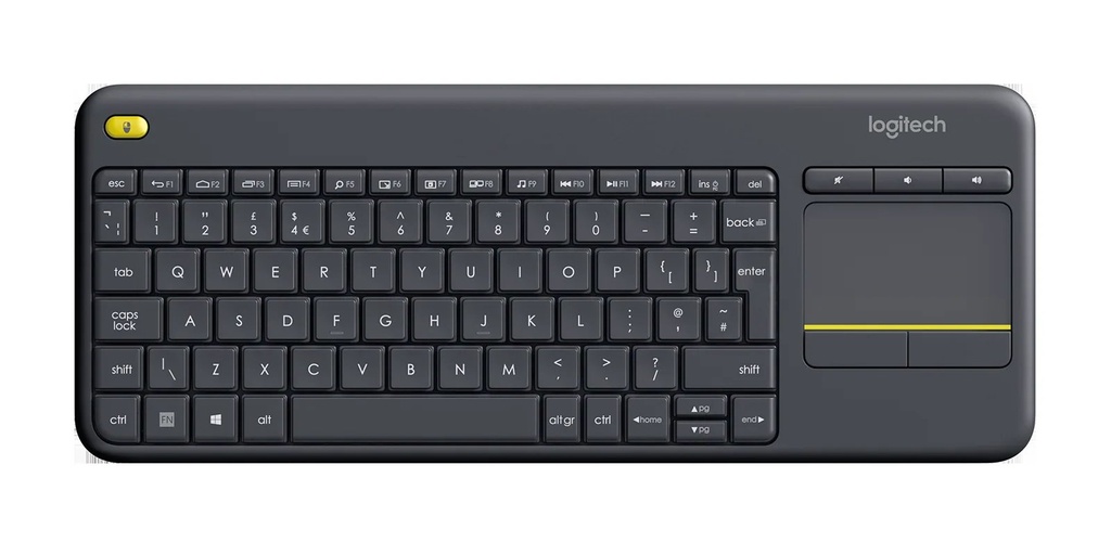 TECLADO/LOGITECH K400 PLUS WIRELESS TOUCH/2.4 GHZ/NEGRO