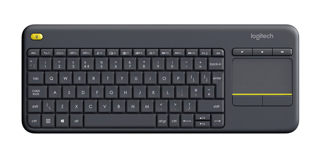 TECLADO/LOGITECH K400 PLUS WIRELESS TOUCH/2.4 GHZ/NEGRO