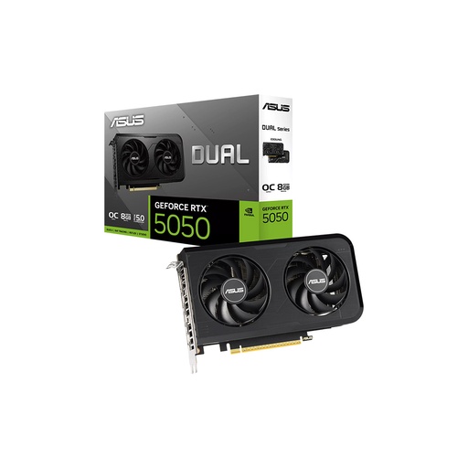 [DUAL-RTX5050-O8G] TARJETA DE VIDEO ASUS DUAL GEFORCE RTX 5050 8GB GDDR6 OC EDITION 90YV0N72-M0AA00