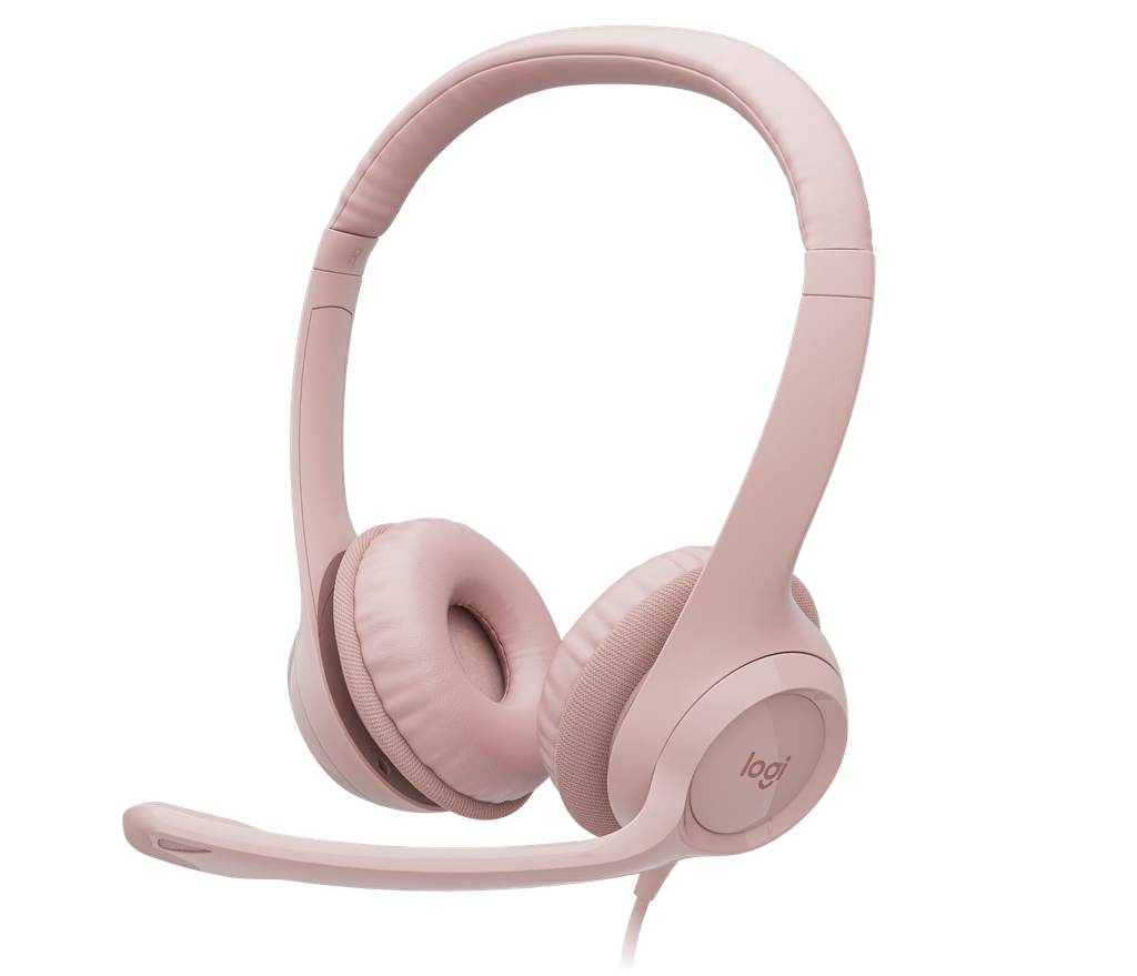 [981-001280] HEADSETS LOGITECH/H390 ROSADO /USB-A/MIC. CANCEL. RUIDO/CABLE 1.9M/100KHZ
