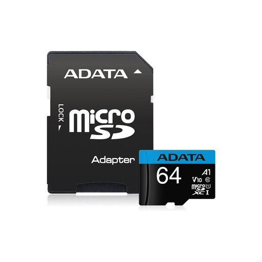 [AUSDX64GUICL10A1-RA1] MICRO SDHC ADATA 64GB UHS-I CLASS 10 / V10 / SDA 5.1 / LECTURA 100MB/S ESCRITURA 25MB/S