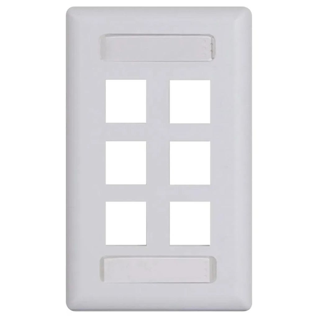 [SUMREDIC107S06W] FACEPLATE CLASISIC 6PORT 1G W-STATION ID BLANCO