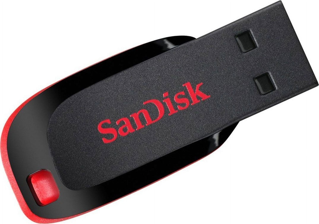FLASH MEMORY SANDISK 16GB Cruzer Blade USB-A 2.0 Black-Red