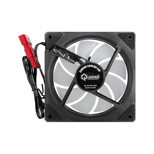[VENQUARGB8103DK] VENTILADOR QUASAD RGB Black Frame and Transparent leaf con 3D Light 4Pin Plastic Bag
