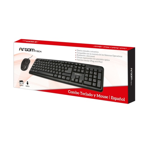 [KEYARGARGKB7418] COMBO TECLADO-MOUSE ARGOM ARG-KB-7418 USB NEGRO