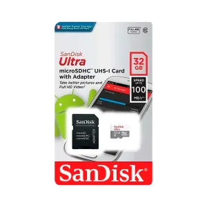 [MEMSNDUNR32GCN3] Memory Sandisk microSDHC 32GB ULTRA wAdapter USH-1 C10 Android 100MB