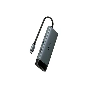 [HUBTPLUH7021C] HUB TP-Link USB Tipo-C 7 in 1 con Puerto HDMI 4K 60Hz. SD microSD Fast Charge Silver