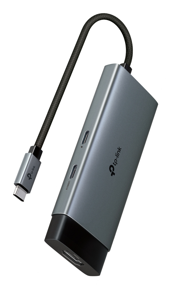 HUB TP-Link USB Tipo-C 5 in 1 con Puerto HDMI 4K 60Hz Carga Rapida 100W Silver
