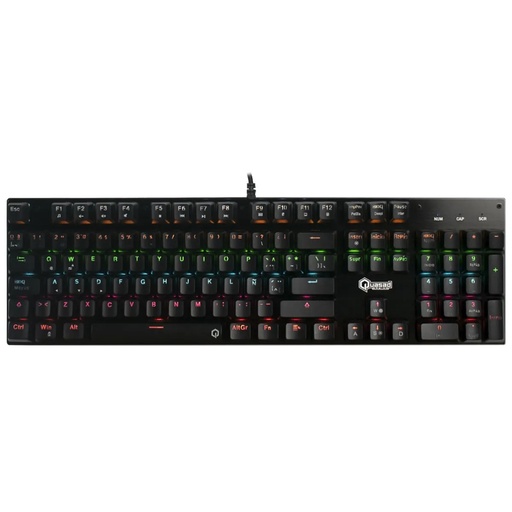[TS-003338] TECLADO QUASAD QKM-G80 MECANICO FULL SIZE LIGHTING 9LIGHT MODES SCROLLING WIRES USB-A NEGRO