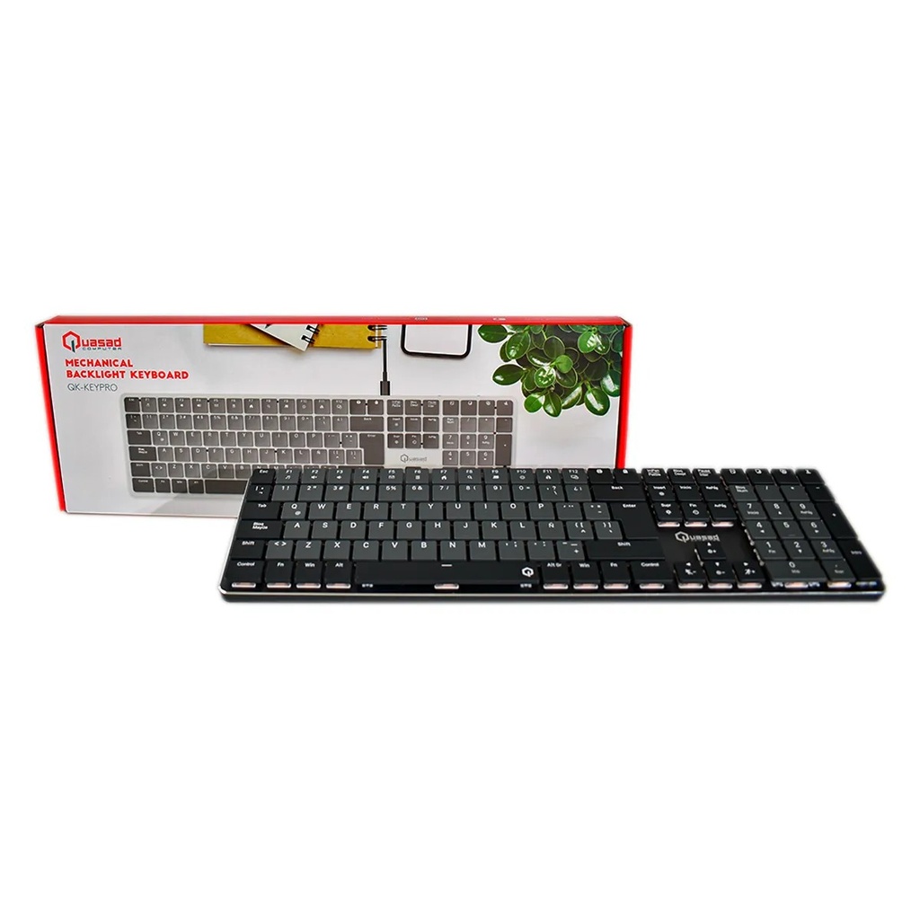 TECLADO QUASAD QK-KEYPRO MECANICO 111 Keys Profile Short LED Lighting USB Anti-ghosting WIRED USB