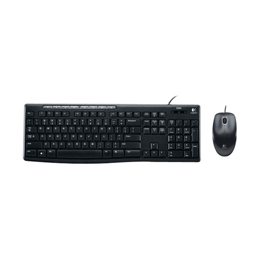 [TS-003341] TECLADO-MOUSE COMBO LOGITECH MK200 NEGRO USB PLUG AND PLAY RESISTENTE A SALPICADURAS