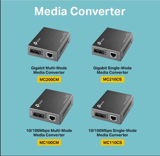 [ADATPLMC200CMV4] CONVERTIDOR TP-LINK MC200CM Gigabit Mult-Mode 110-100-1000Mbps RJ45 Port Ext. Fiber hasta 0.55Km