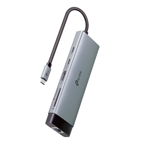 [HUBTPLUH9120C] HUB TP-Link USB Tipo-C 9 in 1 con Puerto HDMI 4K 60Hz. SD microSD Fast Charge Silver