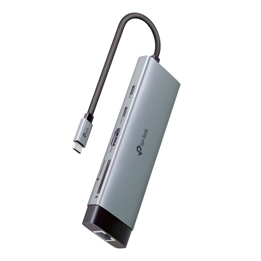 [HUBTPLUH9120C] HUB TP-Link USB Tipo-C 9 in 1 con Puerto HDMI 4K 60Hz. SD microSD Fast Charge Silver